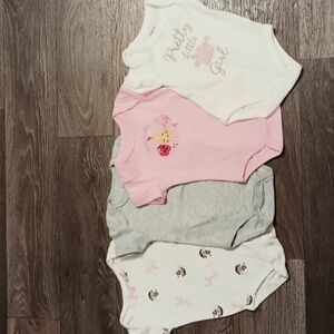5/$20 (4) 0-3mos girl's onesies